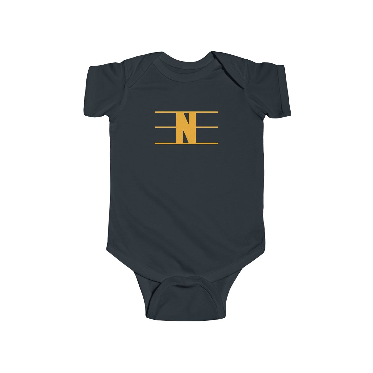 Retro N Stripe Gold Baby Rabbit Skins Bodysuit mockup