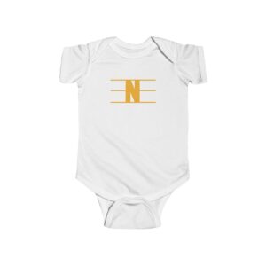 Retro N Stripe Gold Baby Rabbit Skins Bodysuit mockup