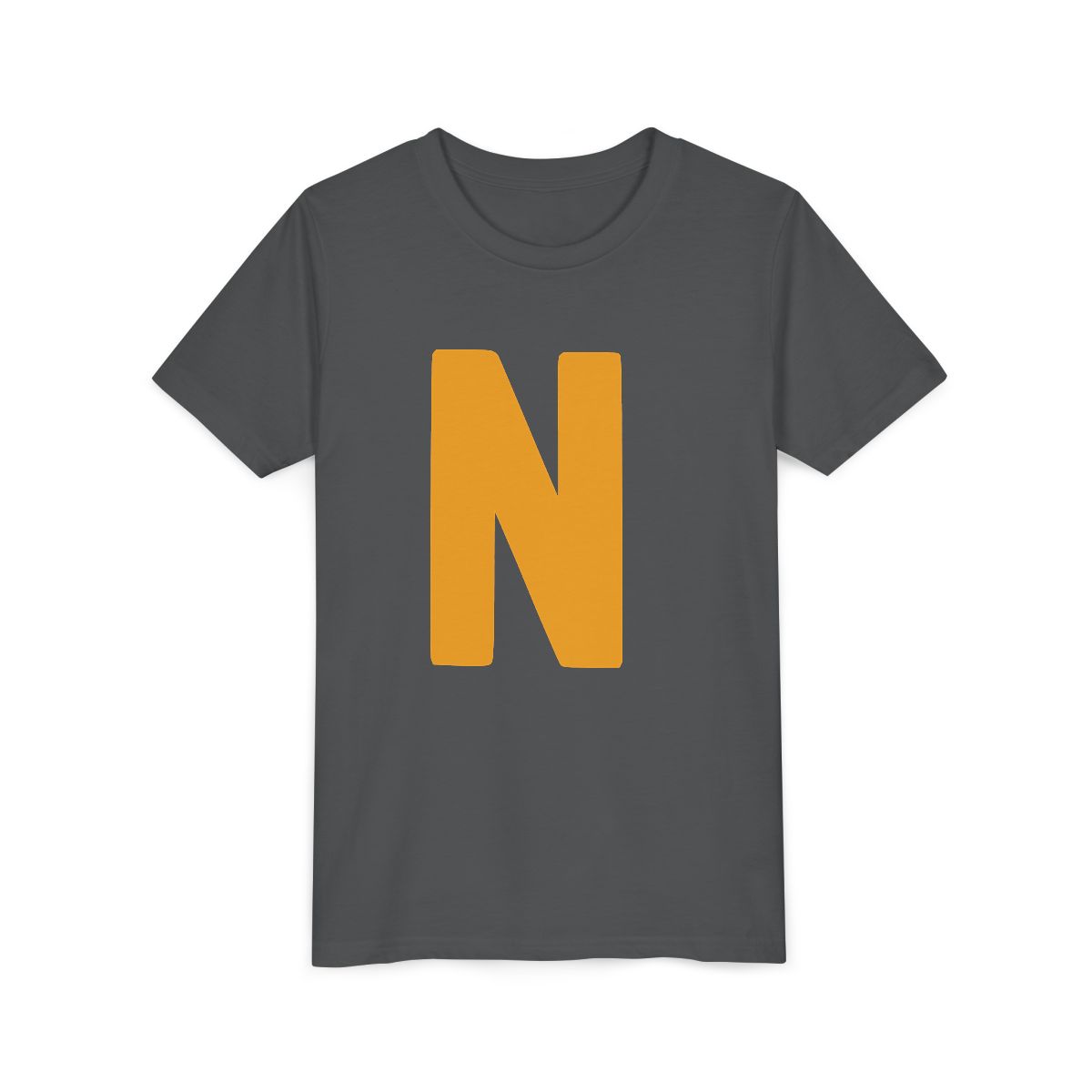 Bold N Yellow Gold Youth Bella Canvas T-Shirt mockup