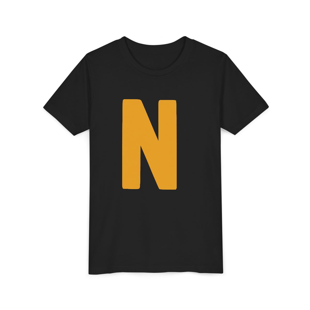 Bold N Yellow Gold Youth Bella Canvas T-Shirt mockup