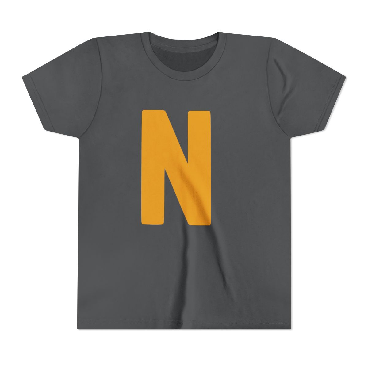 Bold N Yellow Gold Youth Bella Canvas T-Shirt mockup