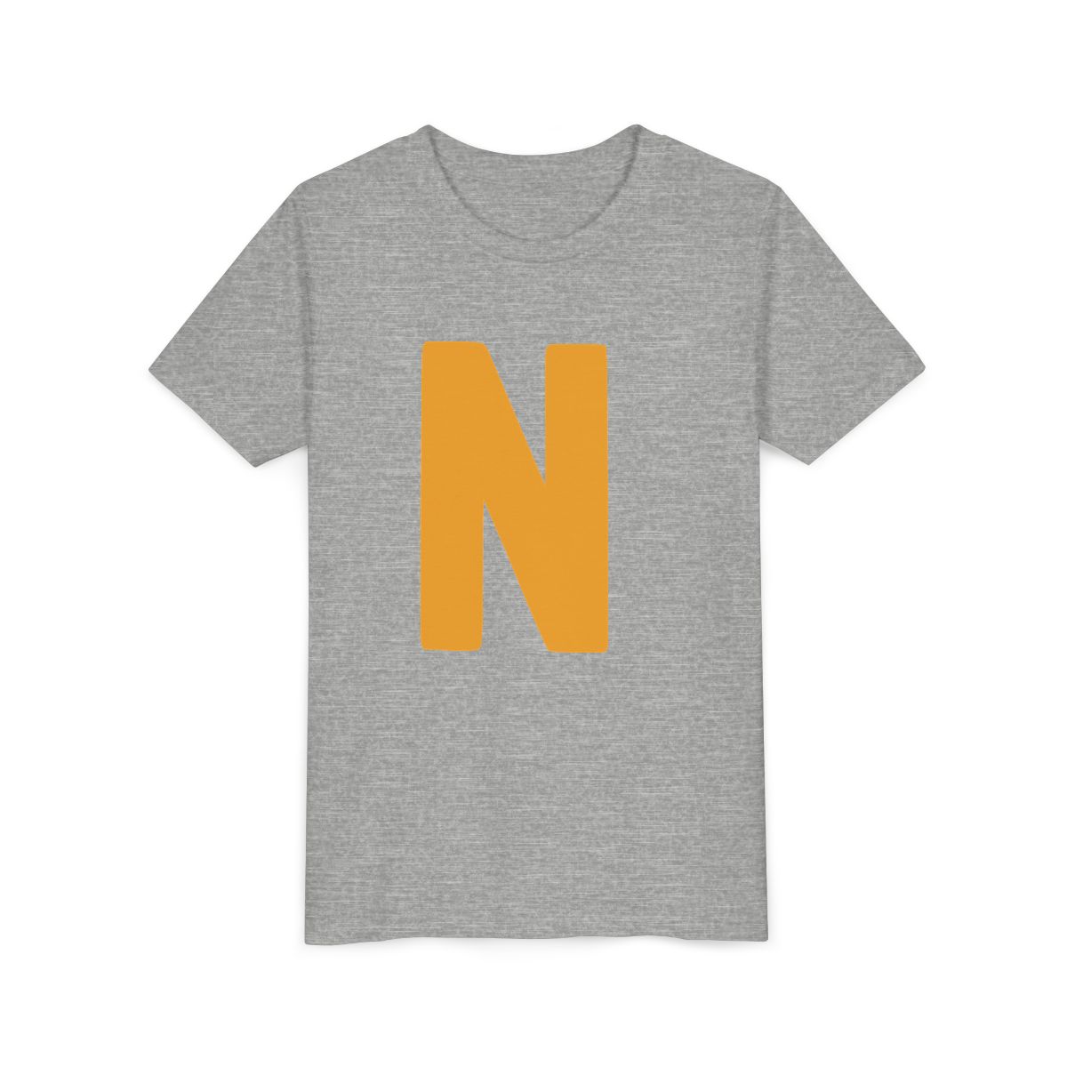Bold N Yellow Gold Youth Bella Canvas T-Shirt mockup