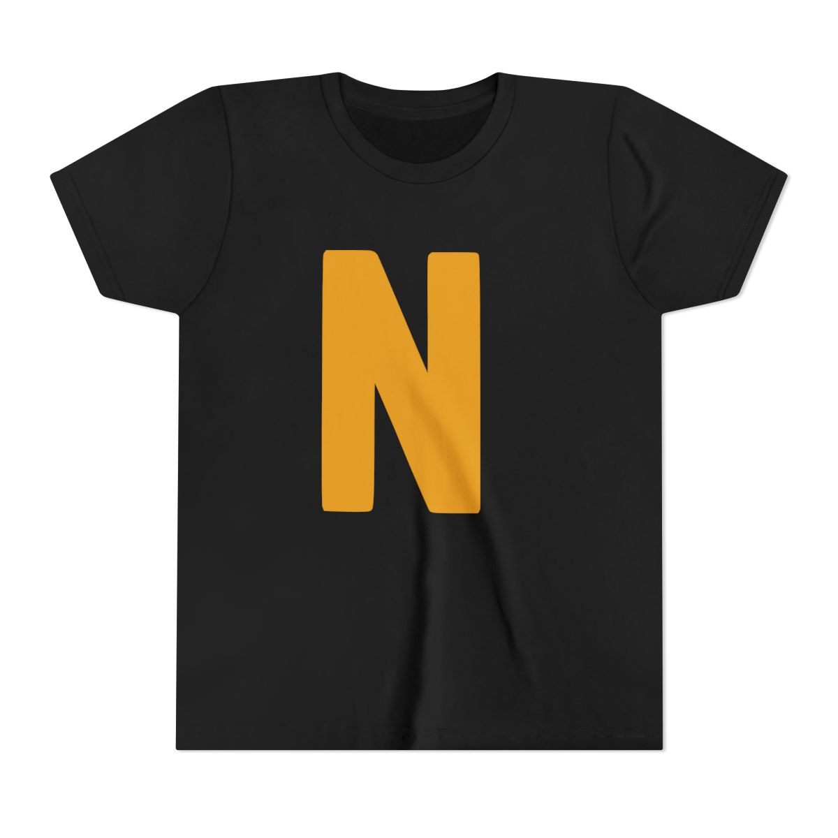 Bold N Yellow Gold Youth Bella Canvas T-Shirt mockup