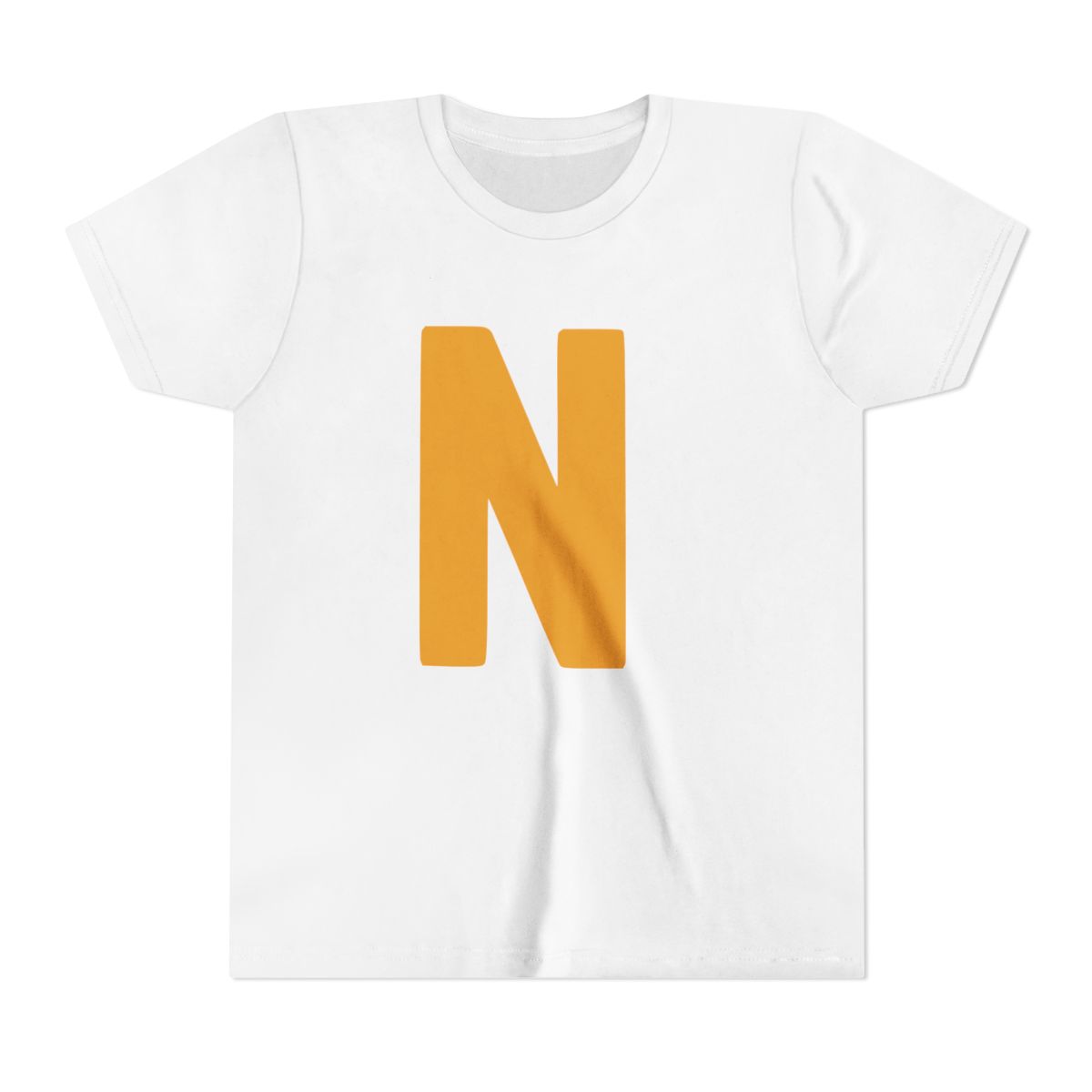 Bold N Yellow Gold Youth Bella Canvas T-Shirt mockup