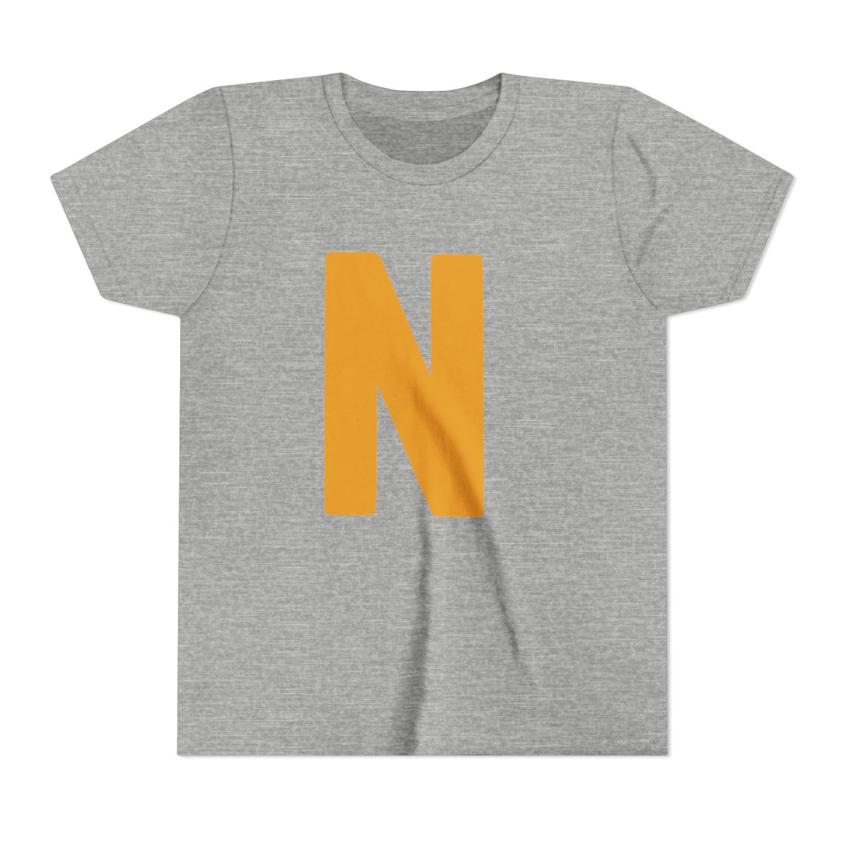 Bold N Yellow Gold Youth Bella Canvas T-Shirt mockup