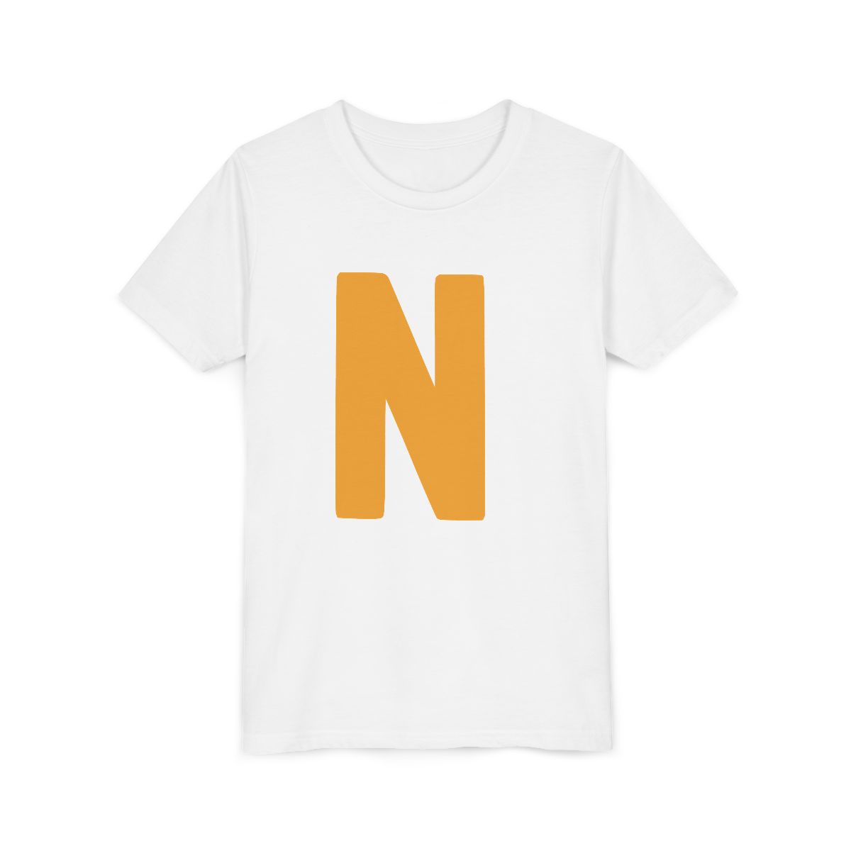 Bold N Yellow Gold Youth Bella Canvas T-Shirt mockup