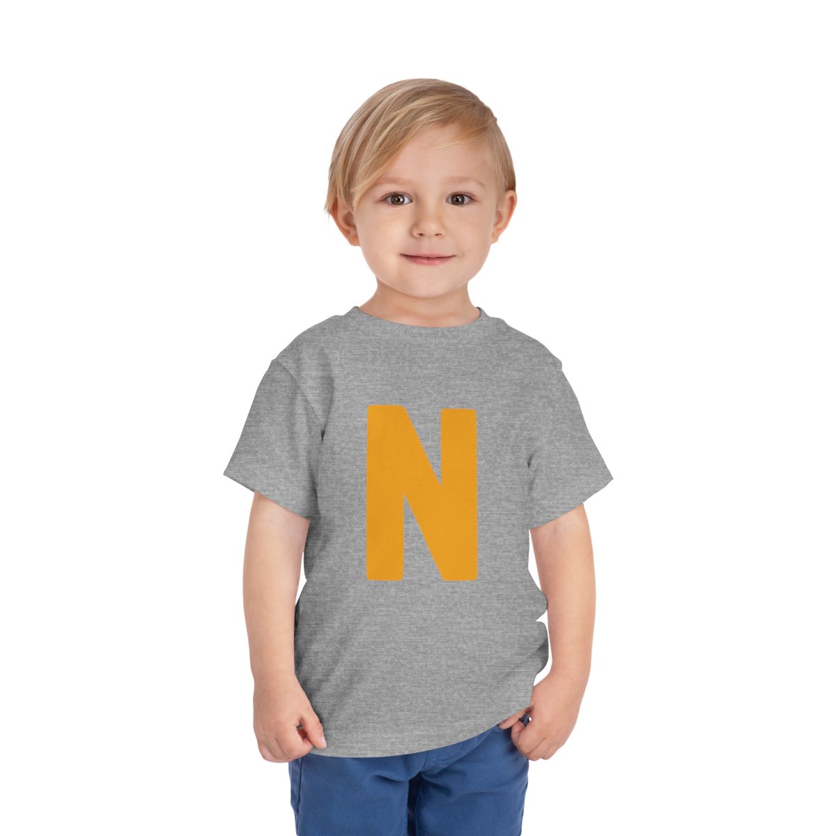 Bold N Yellow Gold Toddler Bella Canvas T-Shirt mockup