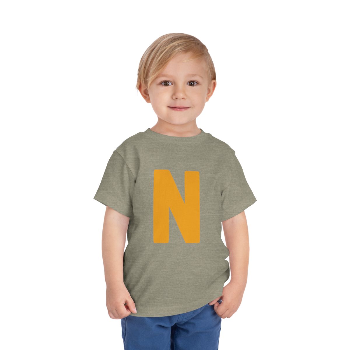 Bold N Yellow Gold Toddler Bella Canvas T-Shirt mockup