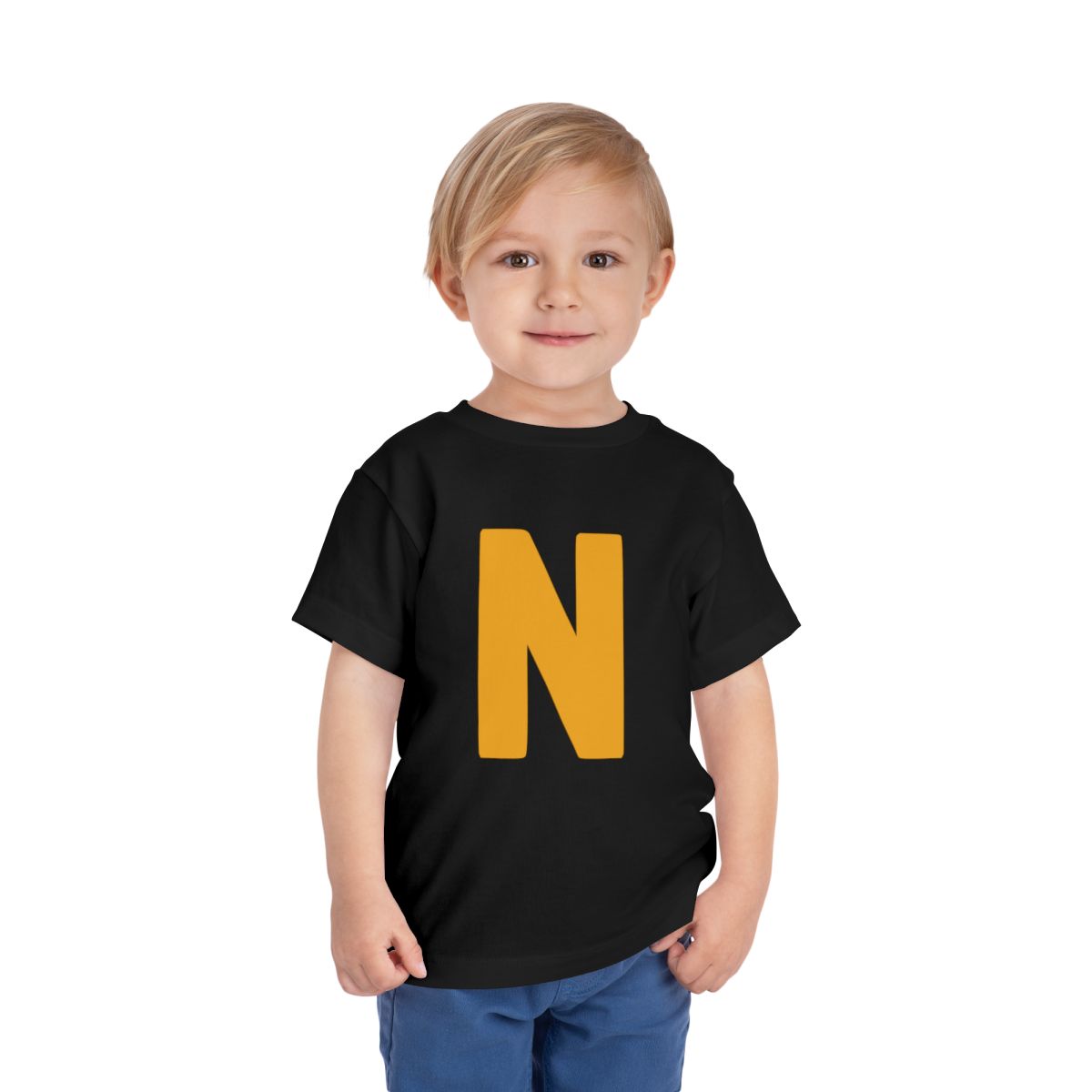 Bold N Yellow Gold Toddler Bella Canvas T-Shirt mockup