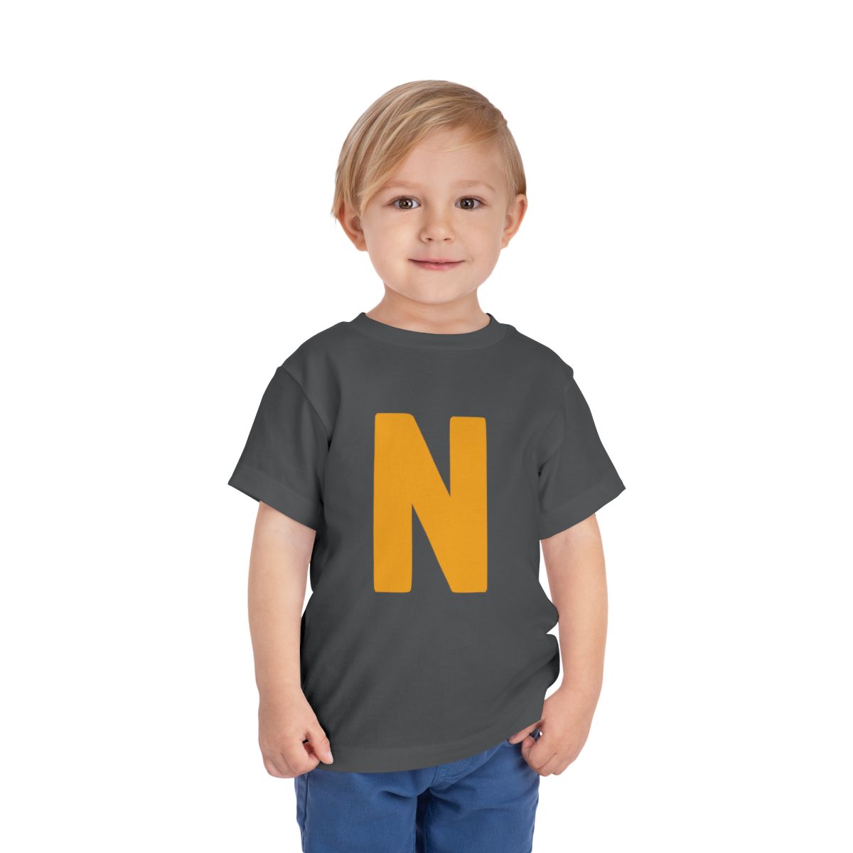 Bold N Yellow Gold Toddler Bella Canvas T-Shirt mockup