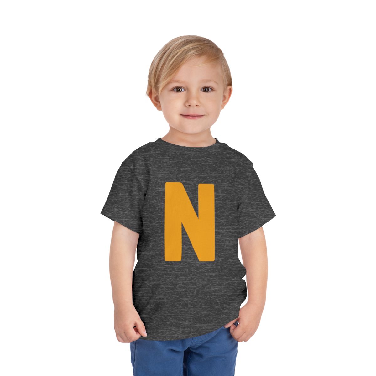 Bold N Yellow Gold Toddler Bella Canvas T-Shirt mockup