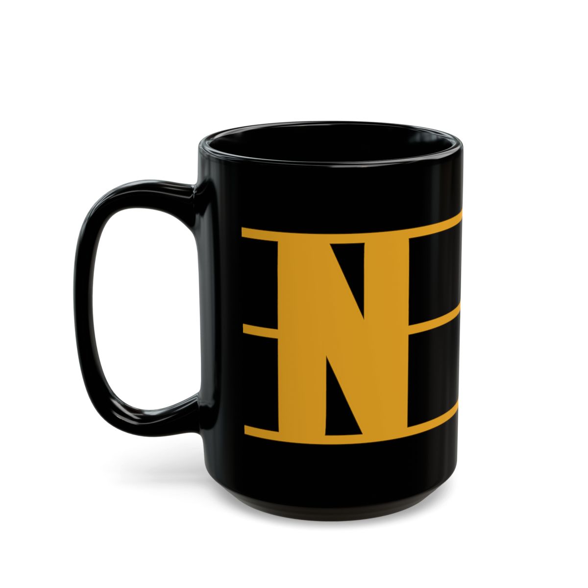 Retro N Stripe Gold Mug mockup