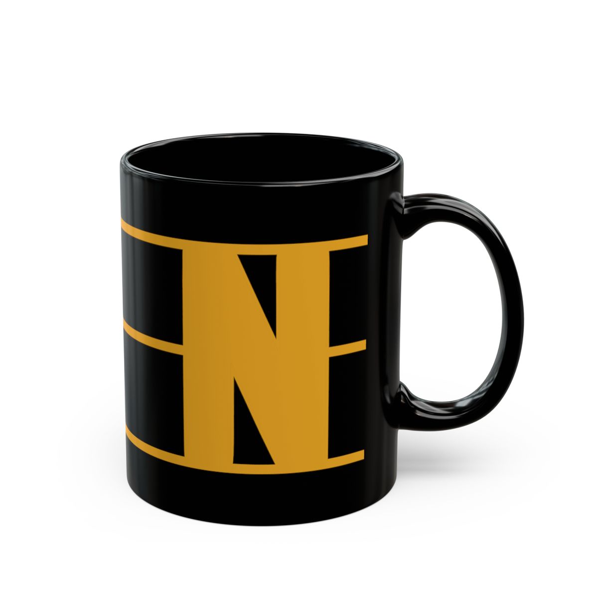 Retro N Stripe Gold Mug mockup