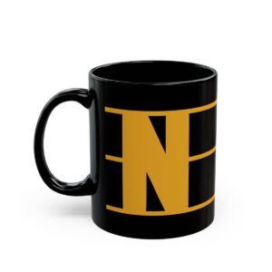 Retro N Stripe Gold Mug mockup